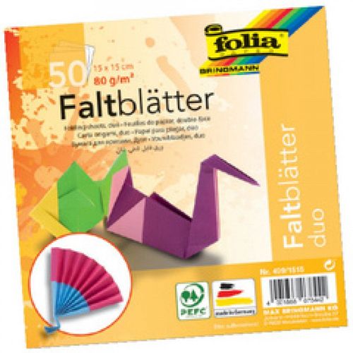 Folia Folia Feuilles Pour Le Pliage "Duo", 150 X 150 Mm Noir