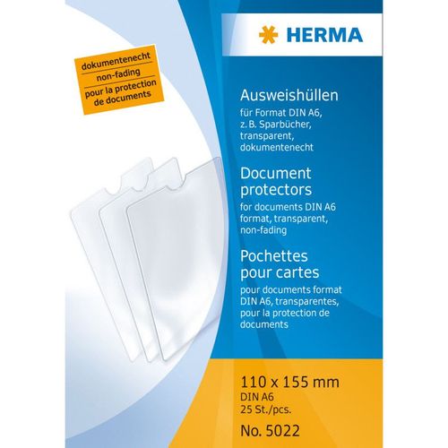 Herma Herma Étui De Poche, Pp, 1 Poche, 0,14 Mm, Transparent Noir
