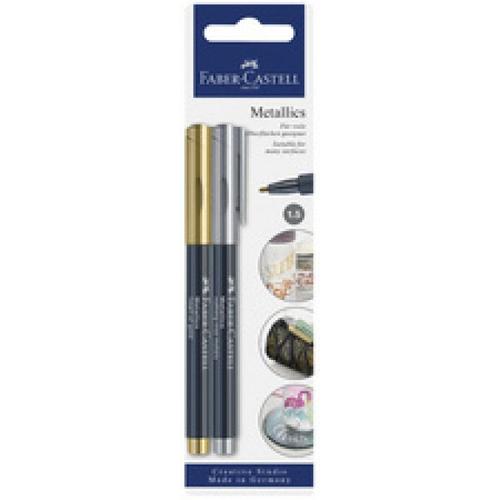 Faber-Castell Faber-Castell Marqueur Metallics, Carte Blister De 2 Noir