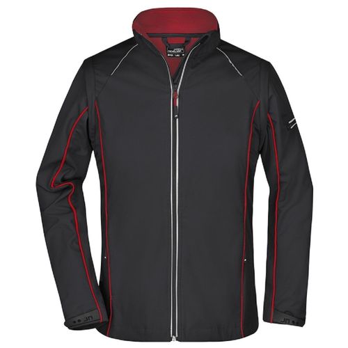 Veste Softshell Manches Amovibles - Femme - Jn1121 - Noir Et Tomate