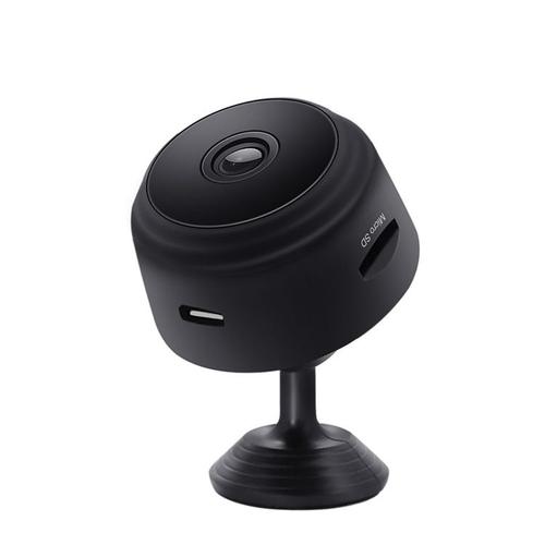 Mini caméra cachée Ultra HD 4K, caméra de sécurité à distance WiFi domestique, détection de mouvement intelligente, fonction magnétique (noir)