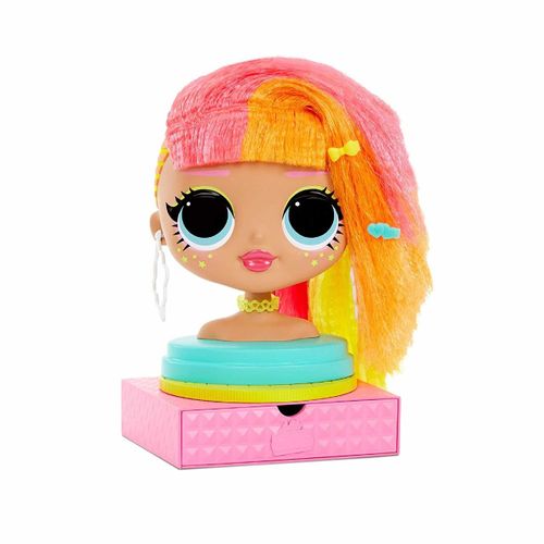 L.O.L. Surprise! O.M.G. Styling Head Neonlicious With Stick-On Hair Kid Toy Gift