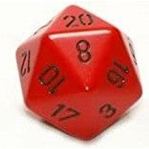Chessex Jumbo D20 Counter - Opaque 34mm Dice Red With White