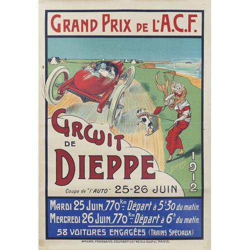 Affiche Grand Prix De L'a.C.F Circuit De Dieppe