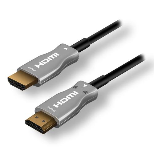 MCL - Câble HDMI avec Ethernet - HDMI mâle pour HDMI mâle - 20 m - fibre optique - noir - support 4K, actif