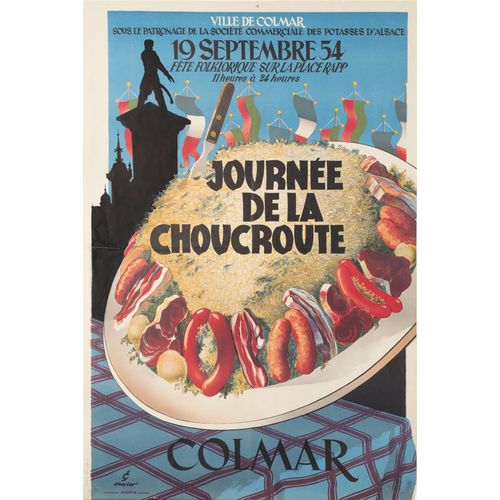 Affiche Journée De La Choucroute Colmar 1954