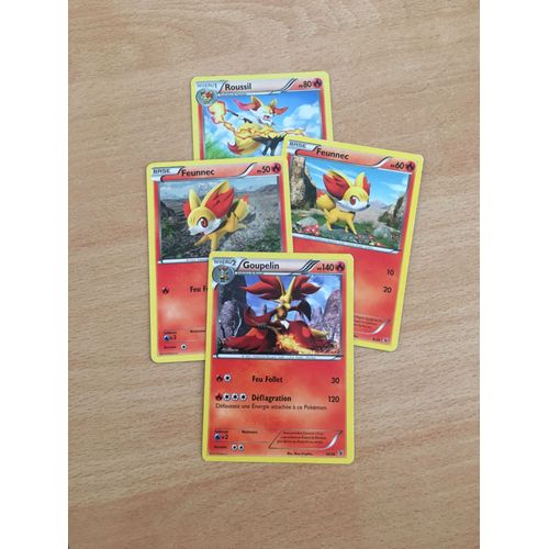 (1597) 2x Feunnec + Roussil + Goupelin (Pokemon)