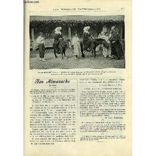 Les Missions Catholiques N° 2320 - Nos Almanachs De 1914, Inondations Au Kouang Si, L Orphelinat De Mahé, Un Voyage A Quelpaert Par M. Cadars, Quarante Jours Sur L Araguaya