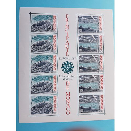 Monaco - Feuillet N° 37 - Europa "Vue Extérieure Du Nouveau Stade Louis 2 & Picine Olympique Prince Héréditaire Albert" - 1987