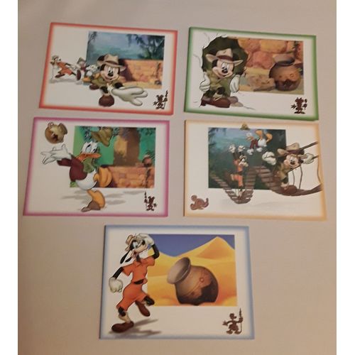 Lot De 5 Cartes Postales Disney : Mickey, Donald & Dingo - Edition Chromovogue Paris