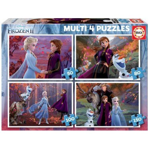 Coffret De 4 Puzzles Progressif 50-80-100-150 Pièces Disney La Reine Des Neiges Ii - Puzzle Educa Enfant