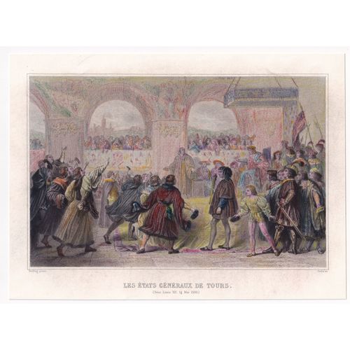Gravure 1858 Les Etats Généraux De Tours Sous Louis Xii Le 14 Mai 1506