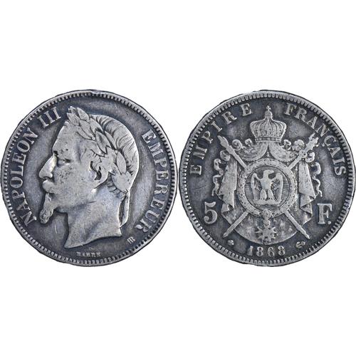 France - 1868 - 5 Francs Napoléon Iii - Strasbourg (Bb) - Argent 900¿ - 20-068