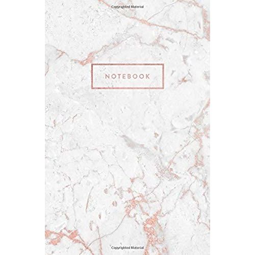 Notebook: Marble And Rose Gold With Rose Gold Title Block | 5.5 X 8.5 - A5 Size (Trendy Marble And Gold)