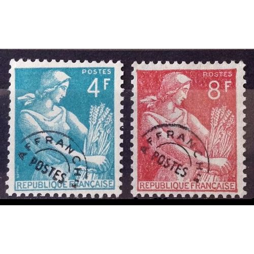 Série Préoblitérés Moissonneuse - Très Jolis N° 106 Et 108 Obl - France Année 1953 - N26214