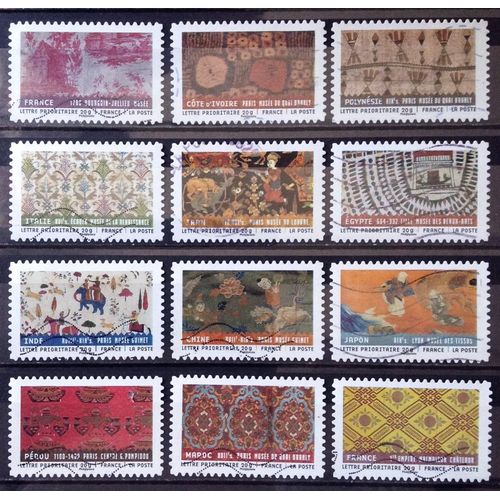 Série Tissus Du Monde 2011 - Très Jolis N° 512 513 514 515 516 517 518 519 520 521 522 523 Obl - Cote 7,20 - France Année 2011 - N27304