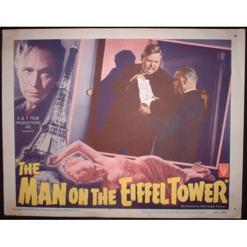 L'homme De La Tour Eiffel * Film Burgess Meredith - 1 Photo D'exploitation Originale Usa 1949 * Lobby Card * 27,9x35,6cm * Charles Laughton ; Franchot Tone ; Burgess Meredith * Roman Georges Simenon