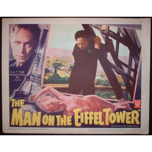 L'homme De La Tour Eiffel * Film Burgess Meredith - 1 Photo D'exploitation Originale Usa 1949 * Lobby Card * 27,9x35,6cm * Charles Laughton ; Franchot Tone ; Burgess Meredith * Roman Georges Simenon