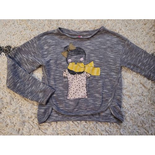 Pull Léger Fille Gris Chiné 8 Ans