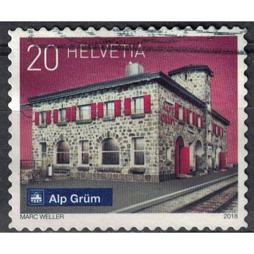 Suisse 2018 Oblitéré Used Gare Chemins De Fer Alp Grüm Su