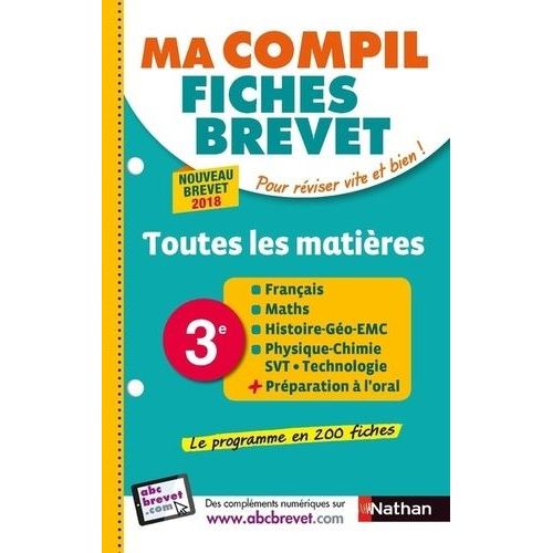 Ma Compil Fiches Brevet - 3e, Toutes Les Matières