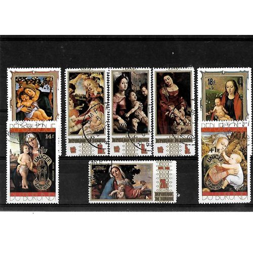 Burundi-Maternité Et L'enfant Jésus-Lot De 8 Timbres Oblitérés-Très Bon Etat