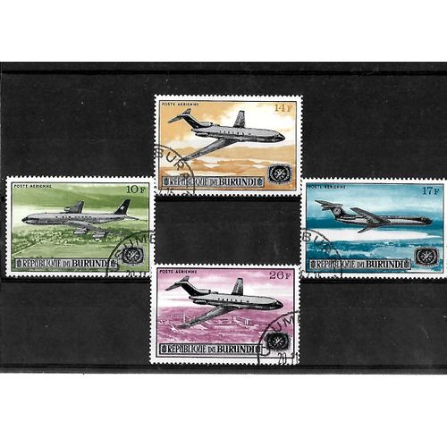 Burundi-Avion N° Pa 71 / 74 -Lot De 4 Timbres Oblitérés-Très Bon Etat