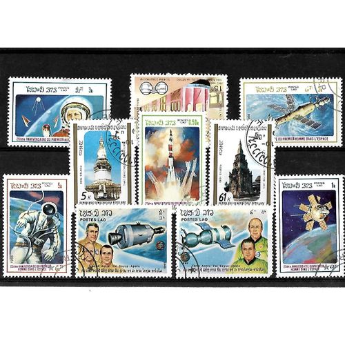 Laos-Lot De 10 Timbres Oblitérés-Très Bon Etat