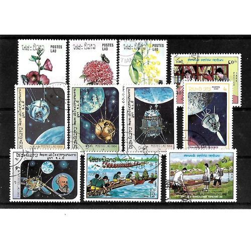 Laos-Lot De 11 Timbres Oblitérés-Très Bon Etat