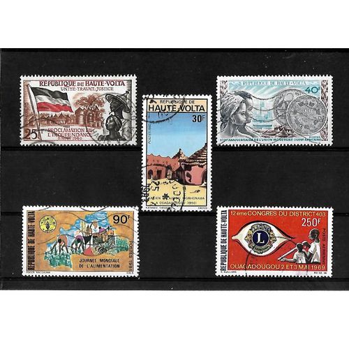 Haute Volta-Lot De 5 Timbres Oblitérés-Très Bon Etat