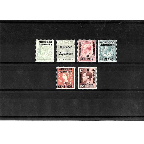 Maroc-Bureaux Britanniques-Lot De 6 Timbres Neufs Avec Traces De Charnières