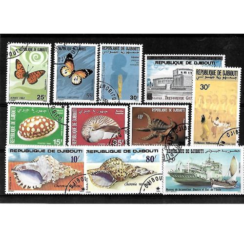 Djibouti-Lot De 11 Timbres Oblitérés-Très Bon Etat