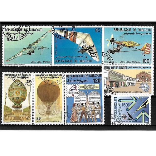 Djibouti-Poste Aérienne-Lot De 8 Timbres Oblitérés-Très Bon Etat