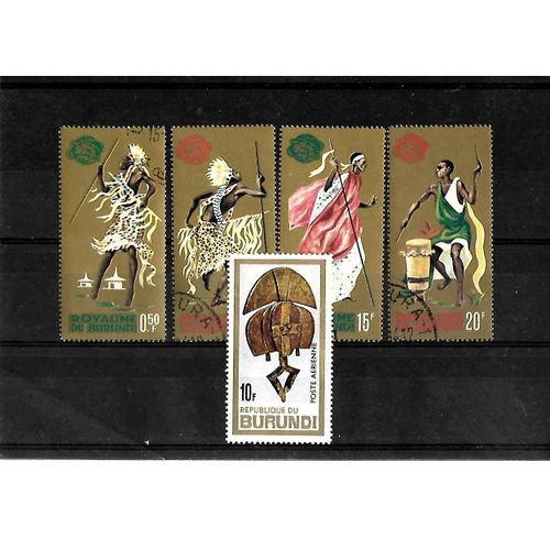 Burundi-Costumes-Lot De 5 Timbres Oblitérés-Très Bon Etat
