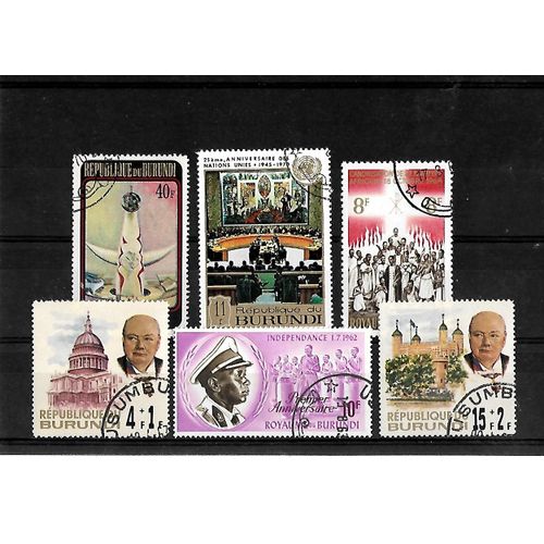 Burundi-Lot De 6 Timbres Oblitérés-Très Bon Etat