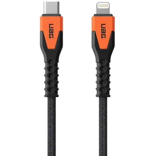 Uag Câble De Charge Usb-C Vers Lightning Avec C?ur En Kevlar® 1,5 Mètre Noir / Orange