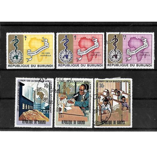 Burundi-Lot De 6 Timbres Oblitérés-Très Bon Etat