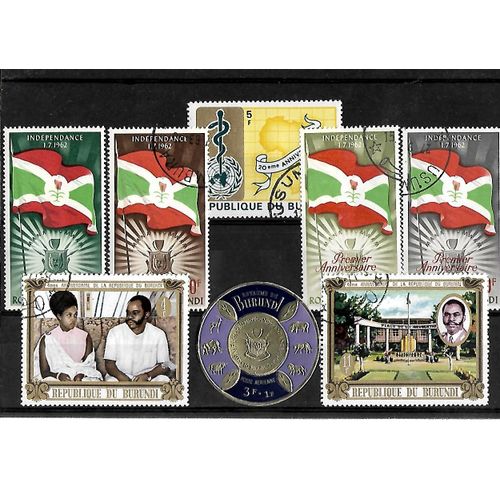 Burundi-Lot De 8 Timbres Oblitérés-Très Bon Etat