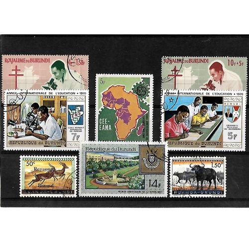 Burundi-Lot De 8 Timbres Oblitérés-Très Bon Etat
