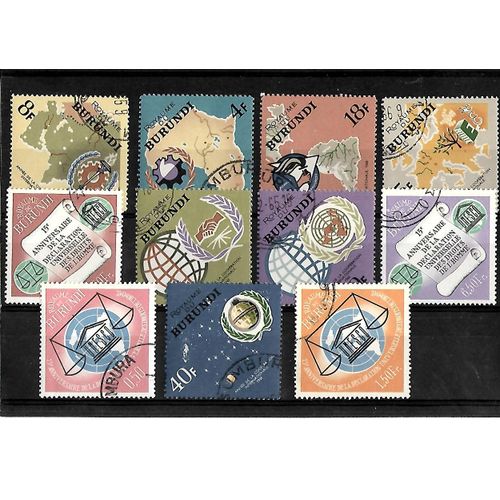 Burundi-Lot De 11 Timbres Oblitérés-Très Bon Etat