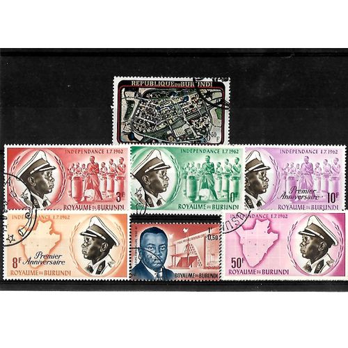 Burundi-Lot De 7 Timbres Oblitérés-Très Bon Etat