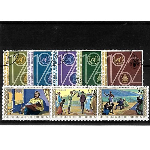 Burundi-Lot De 8 Timbres Oblitérés-Très Bon Etat