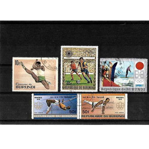 Burundi-Sports-Lot De 5 Timbres Oblitérés-Très Bon Etat