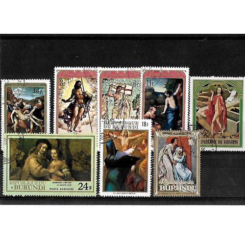 Burundi-Tableaux-Lot De 8 Timbres Oblitérés-Très Bon Etat