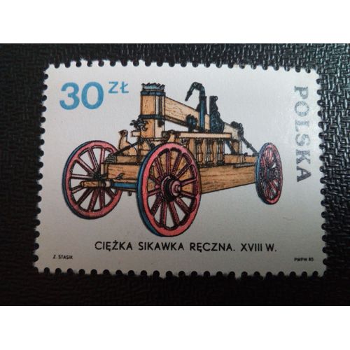 Timbre Pologne Yt 2778 Pompe À Main, Xviiie Siècle. 1985 ( 070304 )