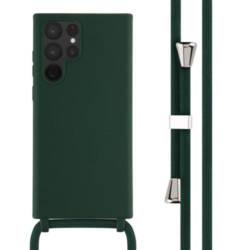 Imoshion ¿Coque En Silicone Avec Cordon Samsung Galaxy S22 Ultra Vert Foncé