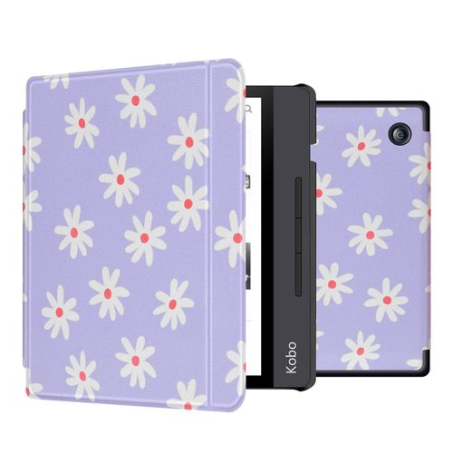 Imoshion Design Slim Hard Sleepcover Avec Support Kobo Libra H2o Flowers Distance