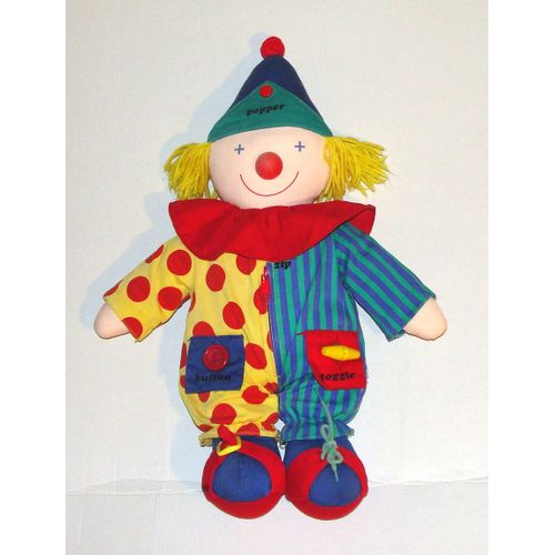 Peluche Clown Popper Ancien D'activités Doudou Style Poupée De Chiffon 47 Cm