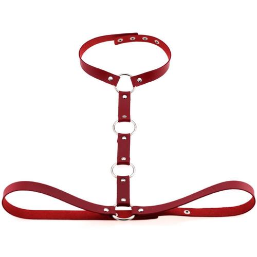 Bondage Sexe Bdsm Grand Collier Rouge Esclave Ceinture Sado Sm Collar Slave Soumise