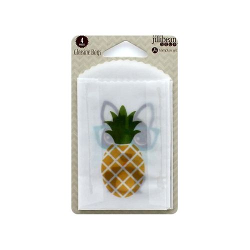 4 Sacs Glassine Bags Scrapbooking Glacés Jillibean Ananas Chat